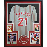 Deion Sanders Framed Signed Jersey Beckett Autographed Cincinnati Reds