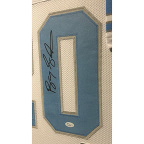 Barry Sanders Signed Framed White Jersey JSA Autographed Detroit Lions