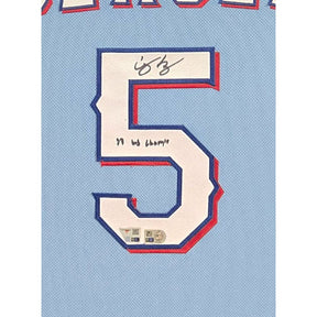 Corey Seager Signed Framed Jersey Fanatics Autographed Texas Rangers