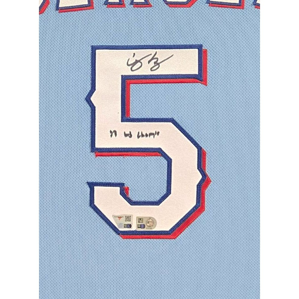Corey Seager Signed Framed Jersey Fanatics Autographed Texas Rangers
