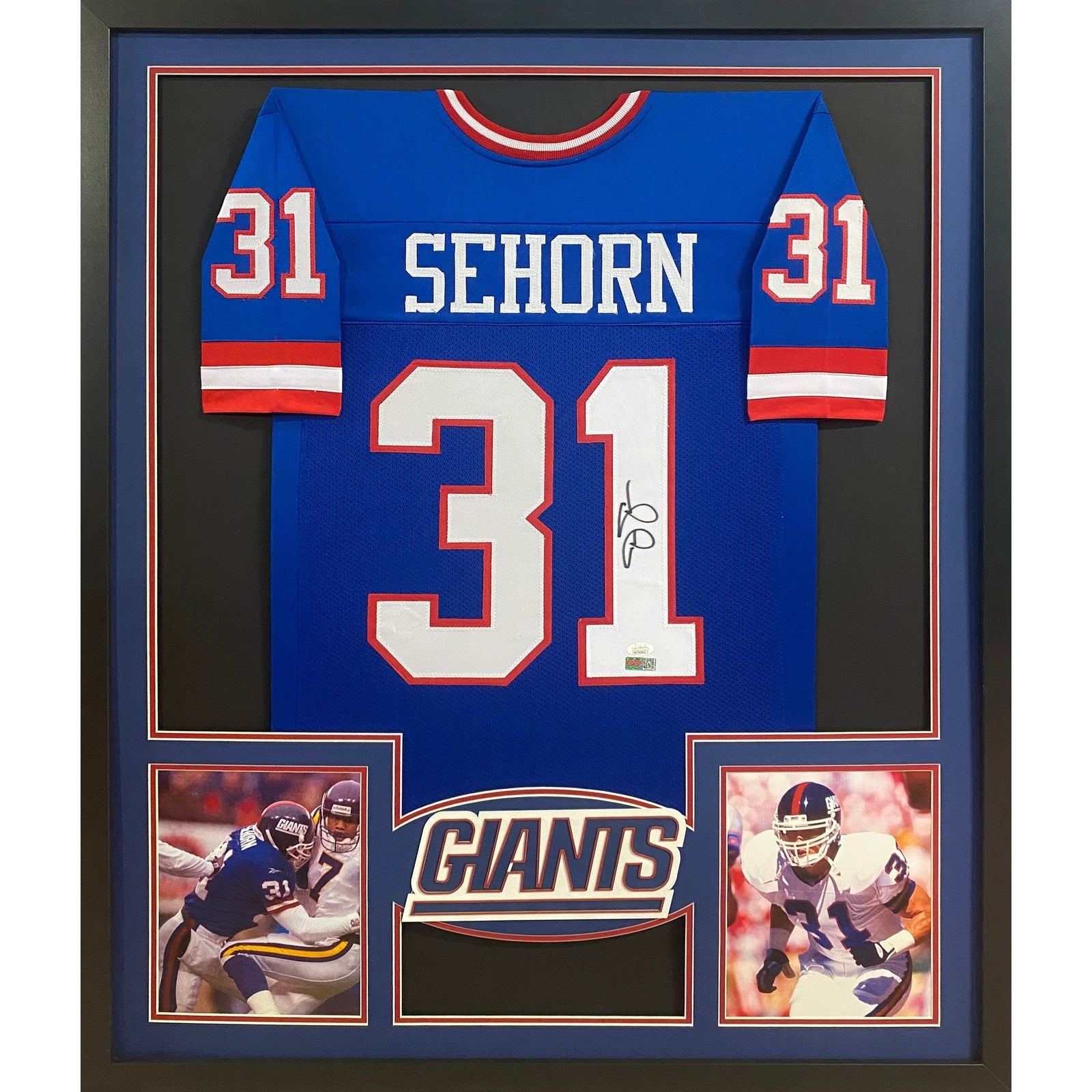 Jason Sehorn Framed Signed Jersey JSA Autographed New York Giants
