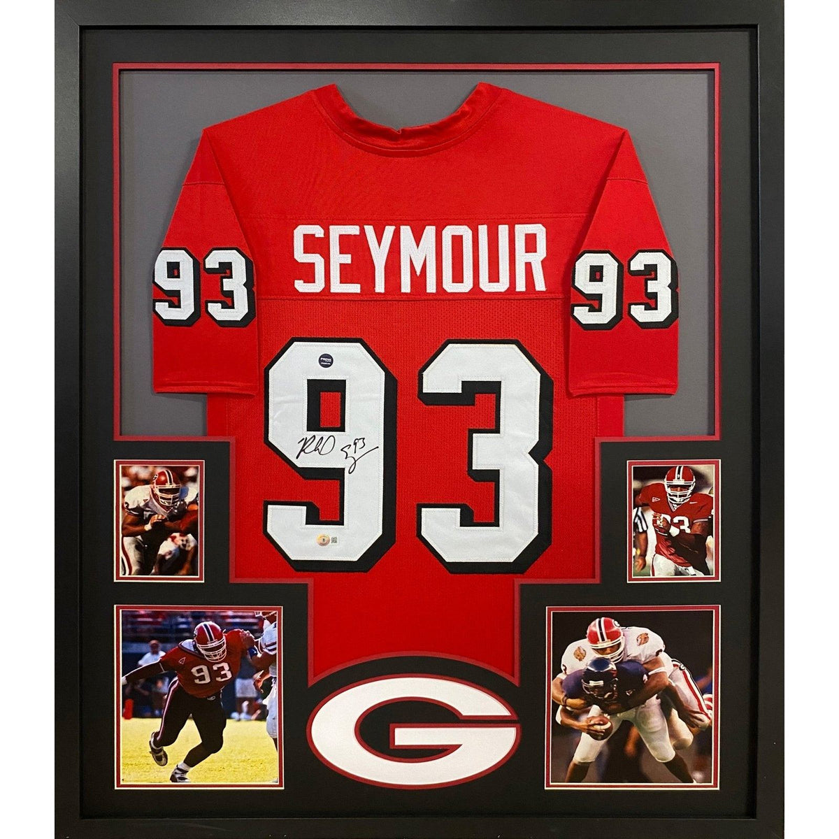 Richard Seymour Framed Signed Georgia Jersey Beckett Autographed