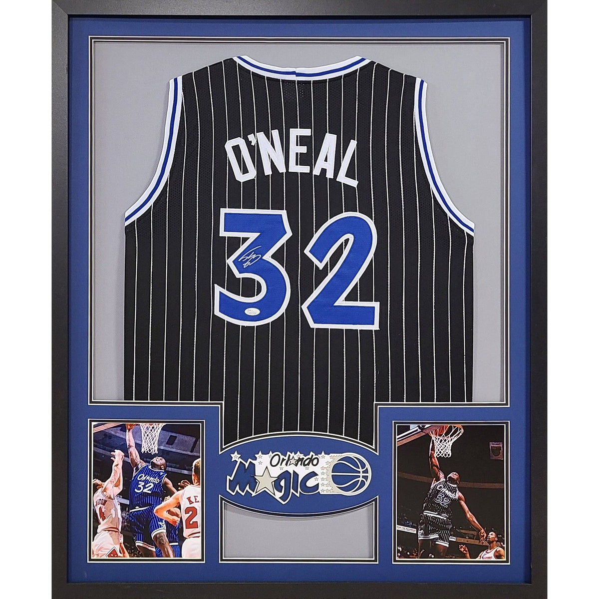 Shaq Framed Signed Black Jersey Orlando Magic JSA Autographed Shaquille