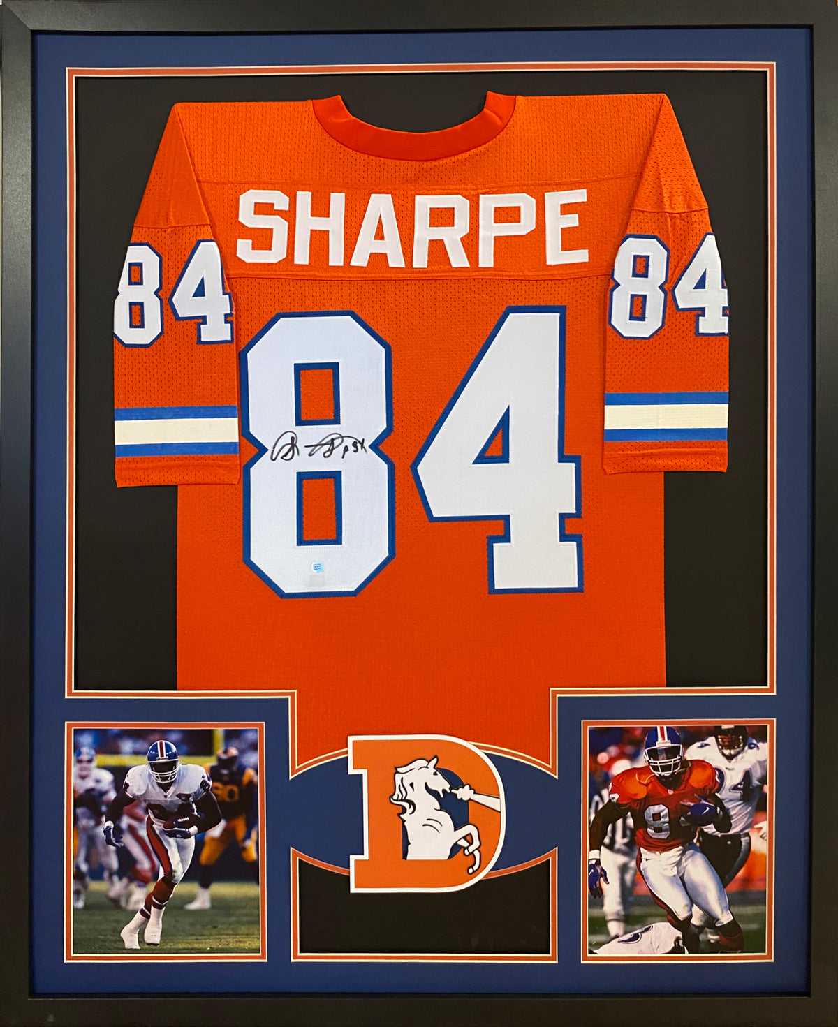 Shannon Sharpe Signed Framed Jersey GTSM Autographed Denver Broncos