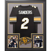 Shedeur Sanders Framed Signed Black Jersey PSA COA Autographed Colorado