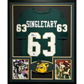Mike Singletary Framed Jersey Beckett Autographed Signed Baylor Bears Green