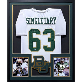 Mike Singletary Framed Jersey Beckett Autographed Signed Baylor Bears