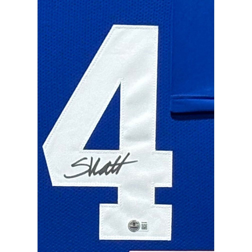 Cam Skattebo Framed Signed New York Giants Jersey Beckett Autographed