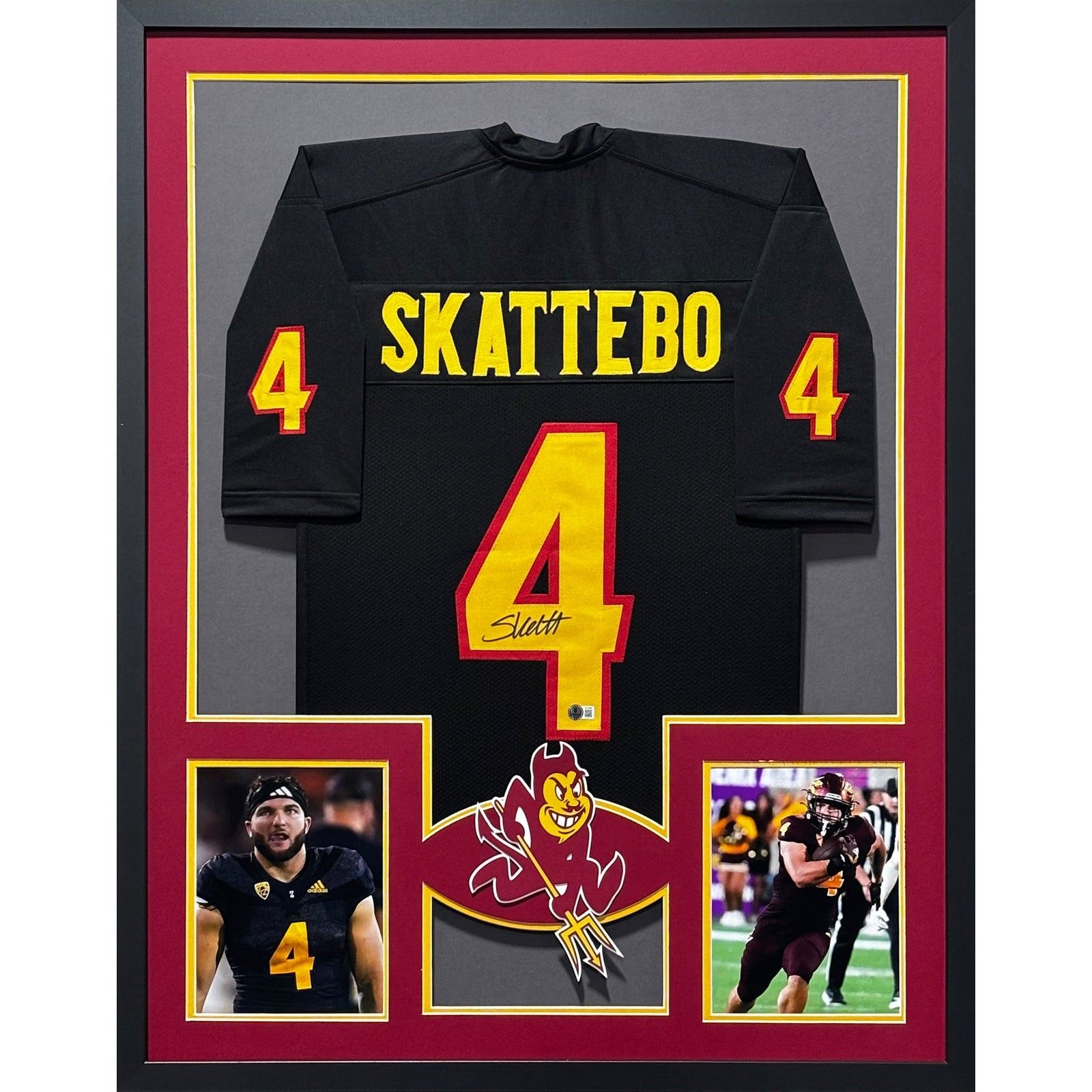 Cam Skattebo Framed Signed ASU Jersey Beckett Autographed Arizona State
