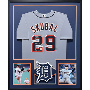 Tarik Skubal Framed Signed Tigers Grey Jersey Autographed Fanatics