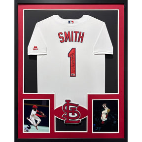 Ozzie Smith Signed Framed Jersey Beckett COA Autographed St. Louis Cardinals