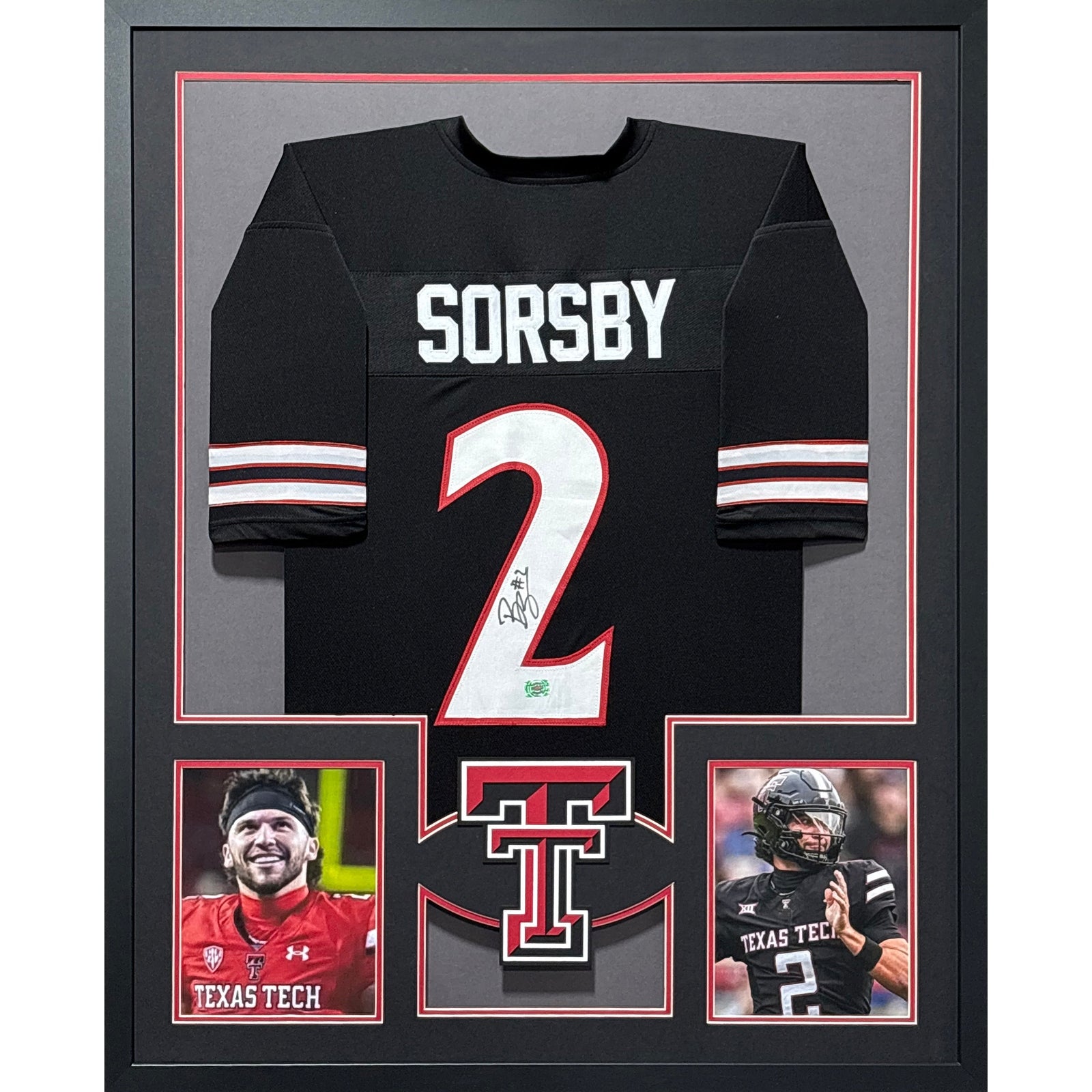 Brendan Sorsby Framed Jersey Autographed COA Signed Texas Tech
