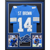 Amon-Ra St. Brown Signed Framed Jersey Beckett Autographed Detroit Lions 2P