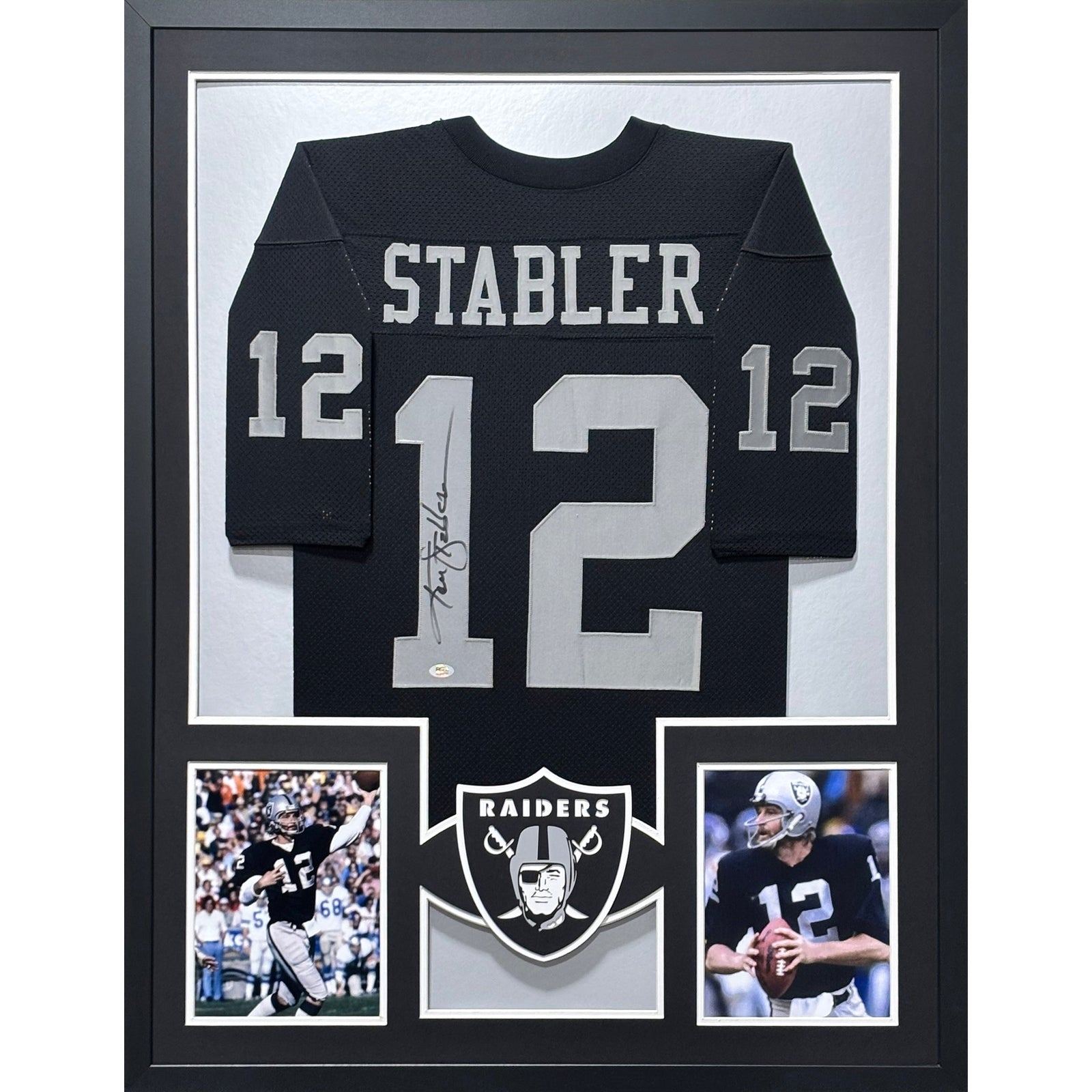 Ken Stabler Signed Framed Jersey PSA/DNA Autographed Oakland Raiders