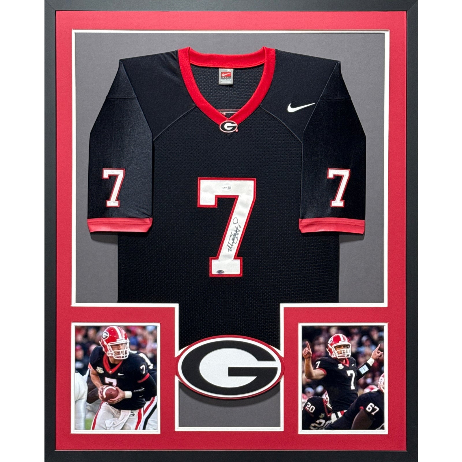 Matt Stafford Framed Signed Black Jersey JSA Autographed Georgia Bulldogs