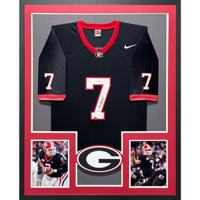 Matt Stafford Framed Signed Black Jersey JSA Autographed Georgia Bulldogs