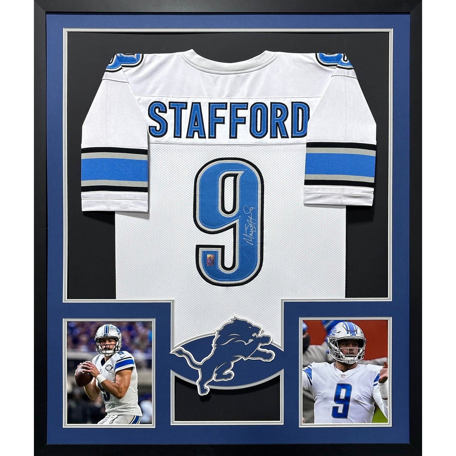 Matt Stafford Framed Signed Jersey GTSM Autographed Detroit Lions