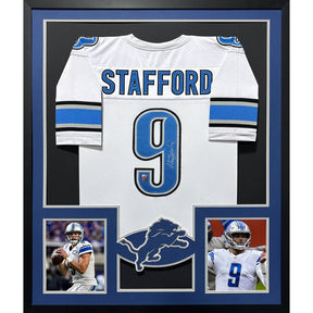 Matt Stafford Framed Signed Jersey GTSM Autographed Detroit Lions