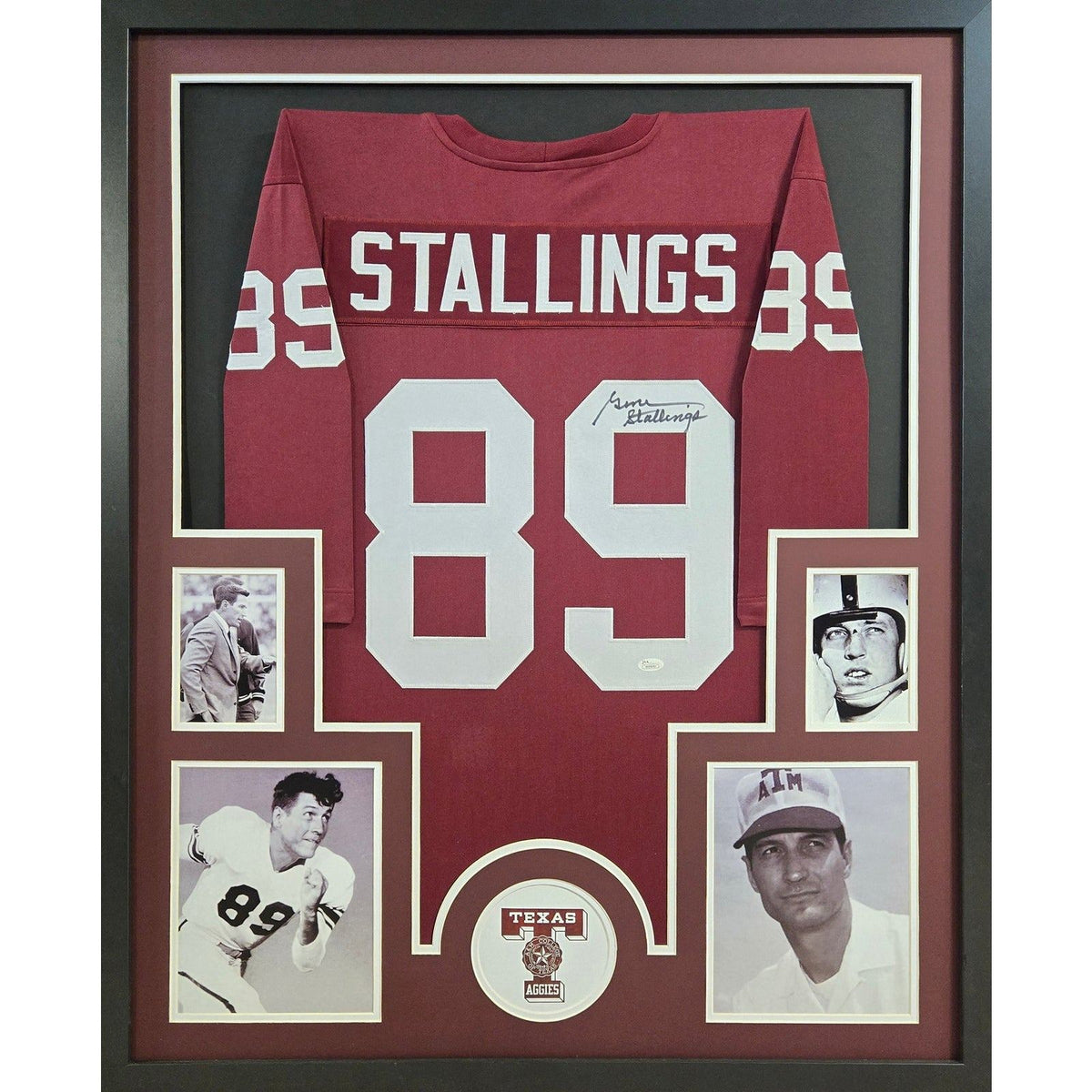 Gene Stallings Signed Framed Jersey JSA COA Autographed Texas A&M