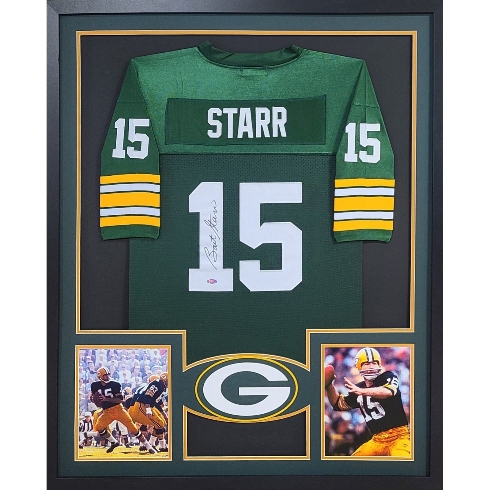 Bart Starr Signed Framed Jersey Steiner Autographed Green Bay Packers