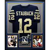 Roger Staubach Navy Framed Jersey JSA Autographed Signed Heisman Winner