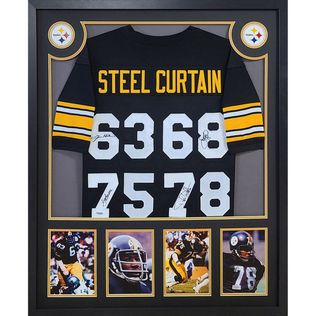 Pittsburgh Steelers Steel Curtain Framed Signed Jersey Tristar Autographed