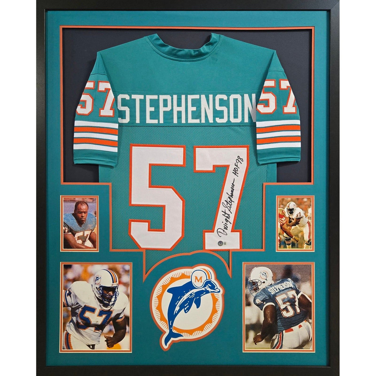 Dwight Stephenson Framed Signed Jersey Beckett Autographed Dolphins