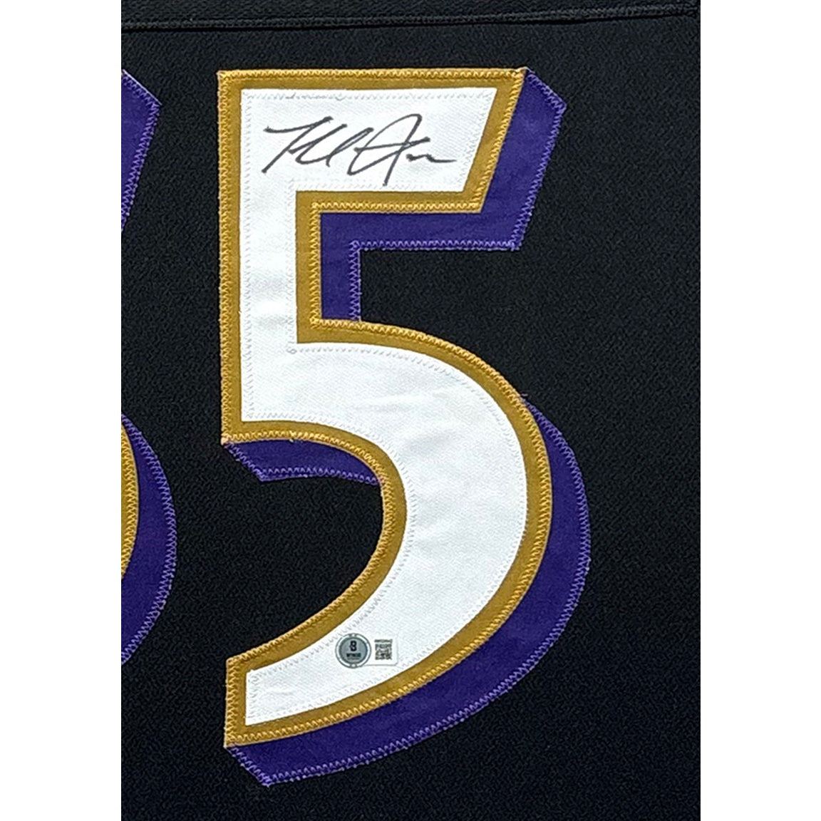 Terrell Suggs Framed Signed Black Jersey Beckett Autographed Baltimore Ravens