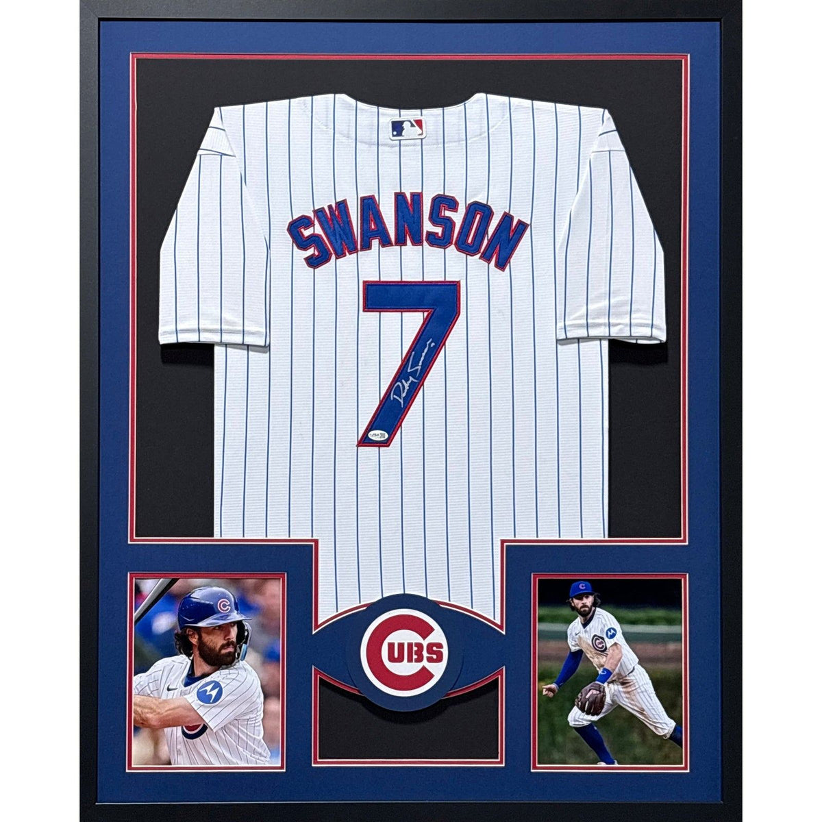 Dansby Swanson Framed Signed Jersey JSA Autographed Chicago Cubs
