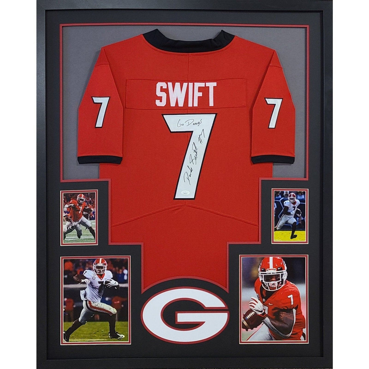 D'Andre Swift Framed Signed Jersey JSA Autographed Georgia Bulldogs