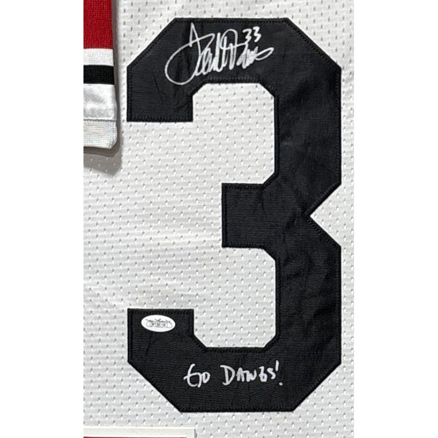 Terrell Davis Framed Signed White Jersey JSA Autographed Georgia UGA