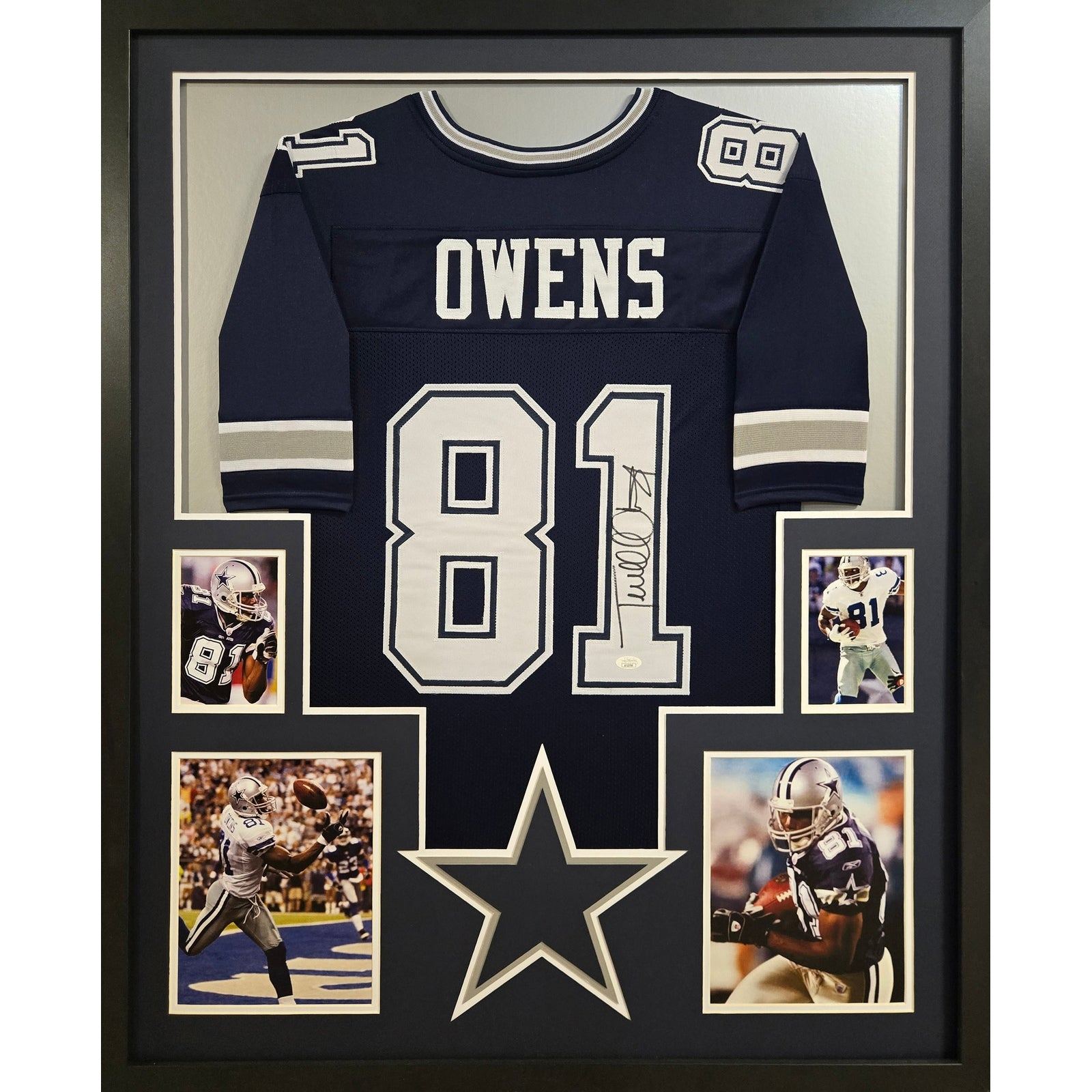 Terrell Owens Framed Signed Dallas Cowboys Jersey JSA Autographed Navy