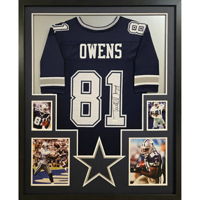 Terrell Owens Framed Signed Dallas Cowboys Jersey JSA Autographed Navy