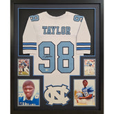 Lawrence Taylor Signed Framed White Jersey JSA Autographed UNC North Carolina