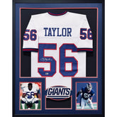 Lawrence Taylor Framed White Jersey Beckett Autographed Signed Giants