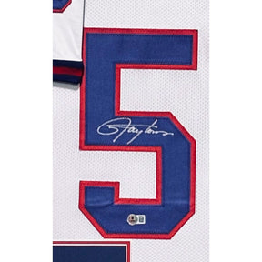 Lawrence Taylor Framed White Jersey Beckett Autographed Signed Giants
