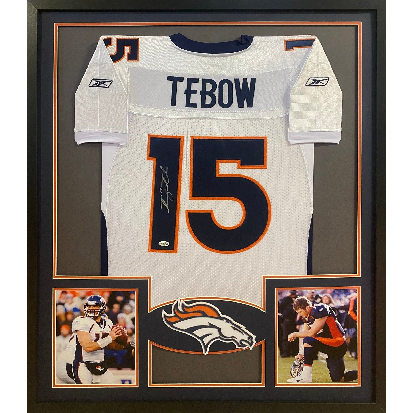 Tim Tebow Framed Jersey Autographed Signed Denver Broncos JSA COA