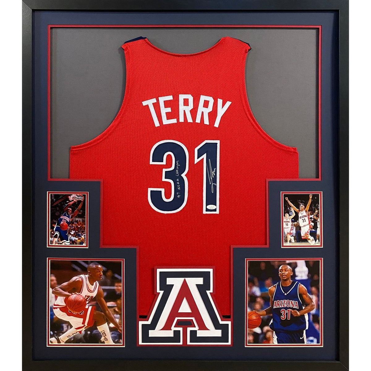 Jason Terry Signed Framed Jersey JSA Autographed Arizona Wildcats