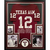 Jackie Sherrill John Crow Signed Framed Jersey Autographed Texas A&M
