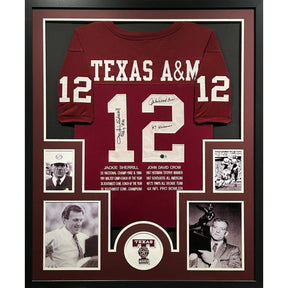 Jackie Sherrill John Crow Signed Framed Jersey Autographed Texas A&M