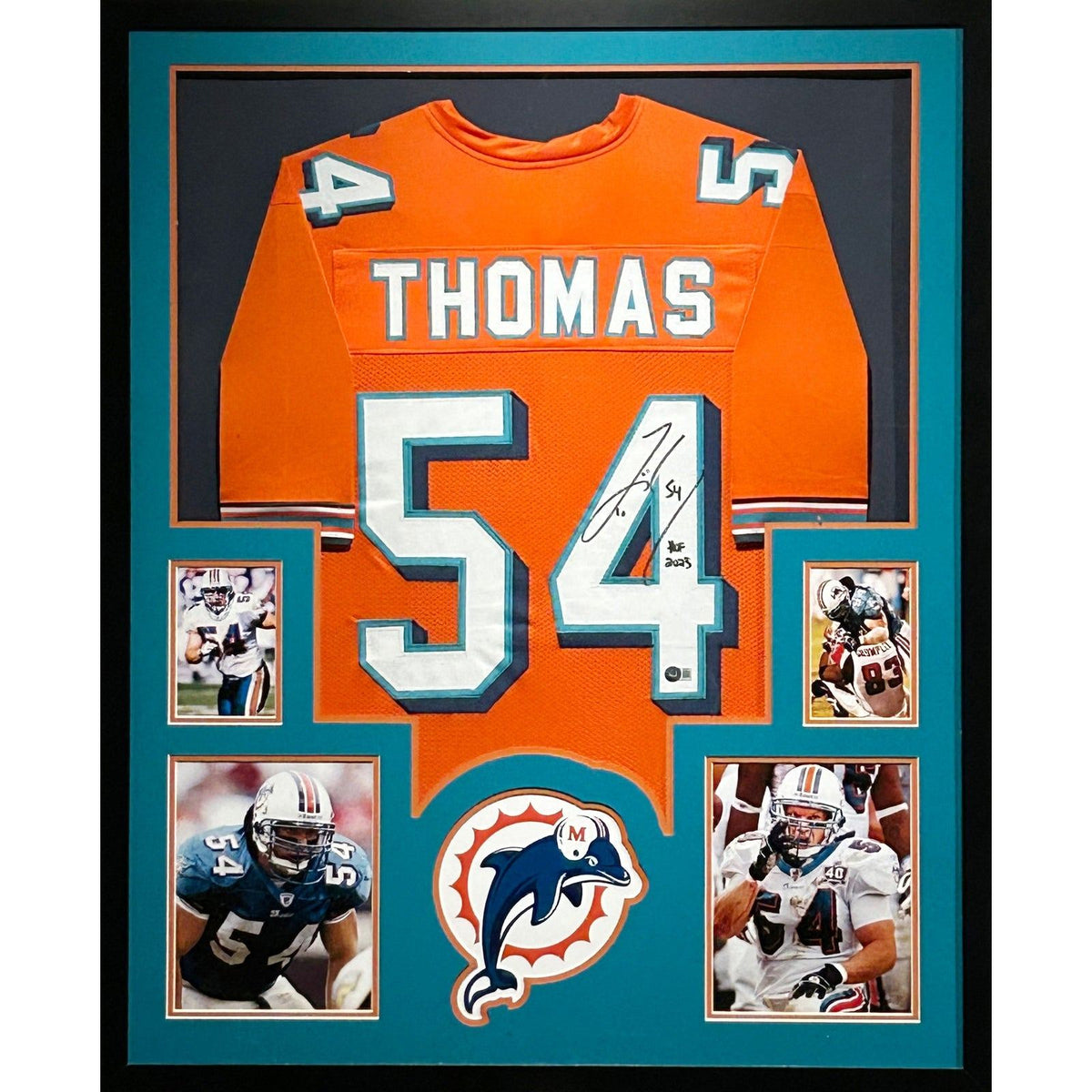Zach Thomas Framed Signed Jersey Beckett Autographed Miami Dolphins