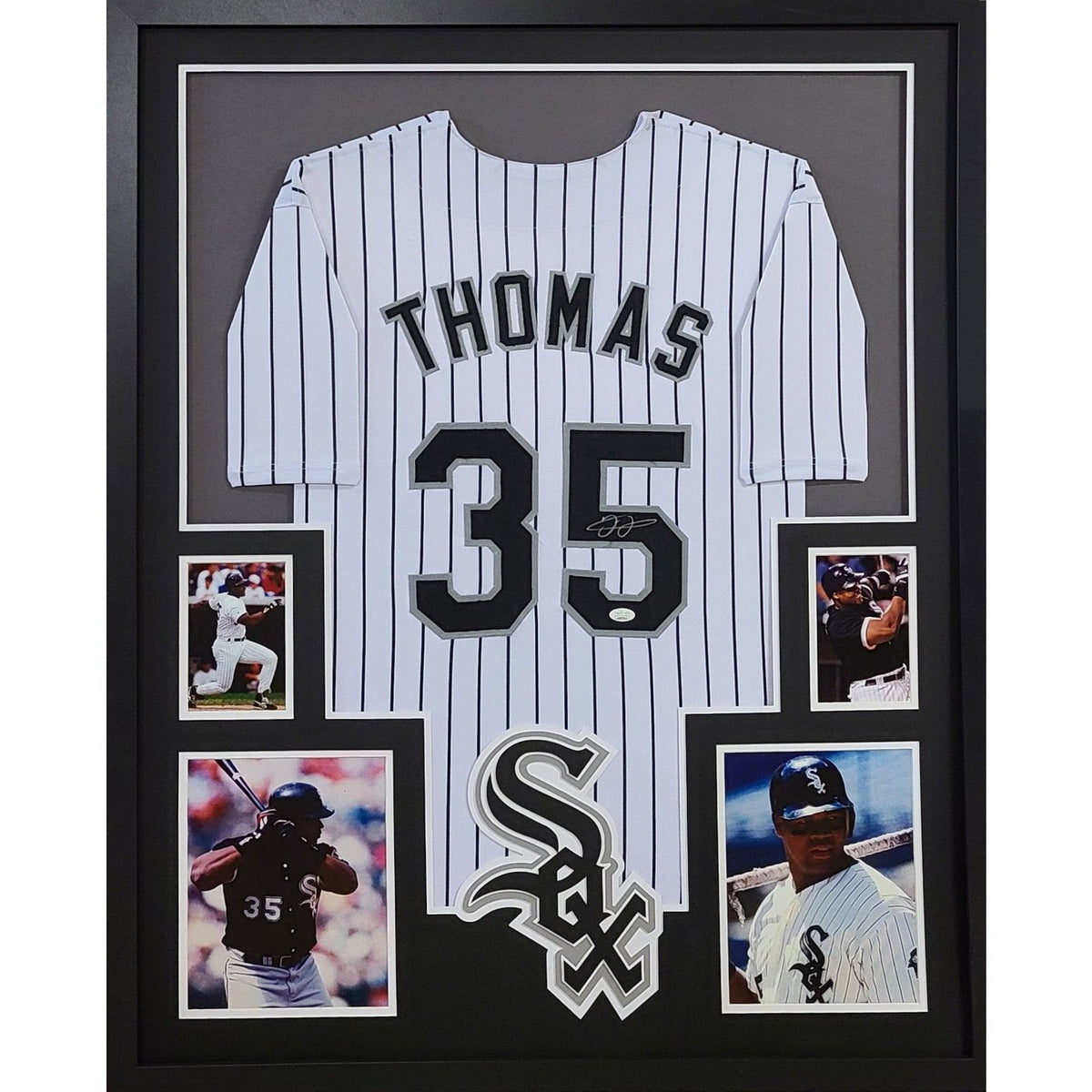 Frank Thomas Framed Pinstripe Jersey JSA Autographed Signed White Sox