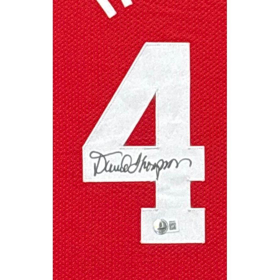 David Thompson Framed Red Jersey Beckett Autographed Signed N.C. State NC