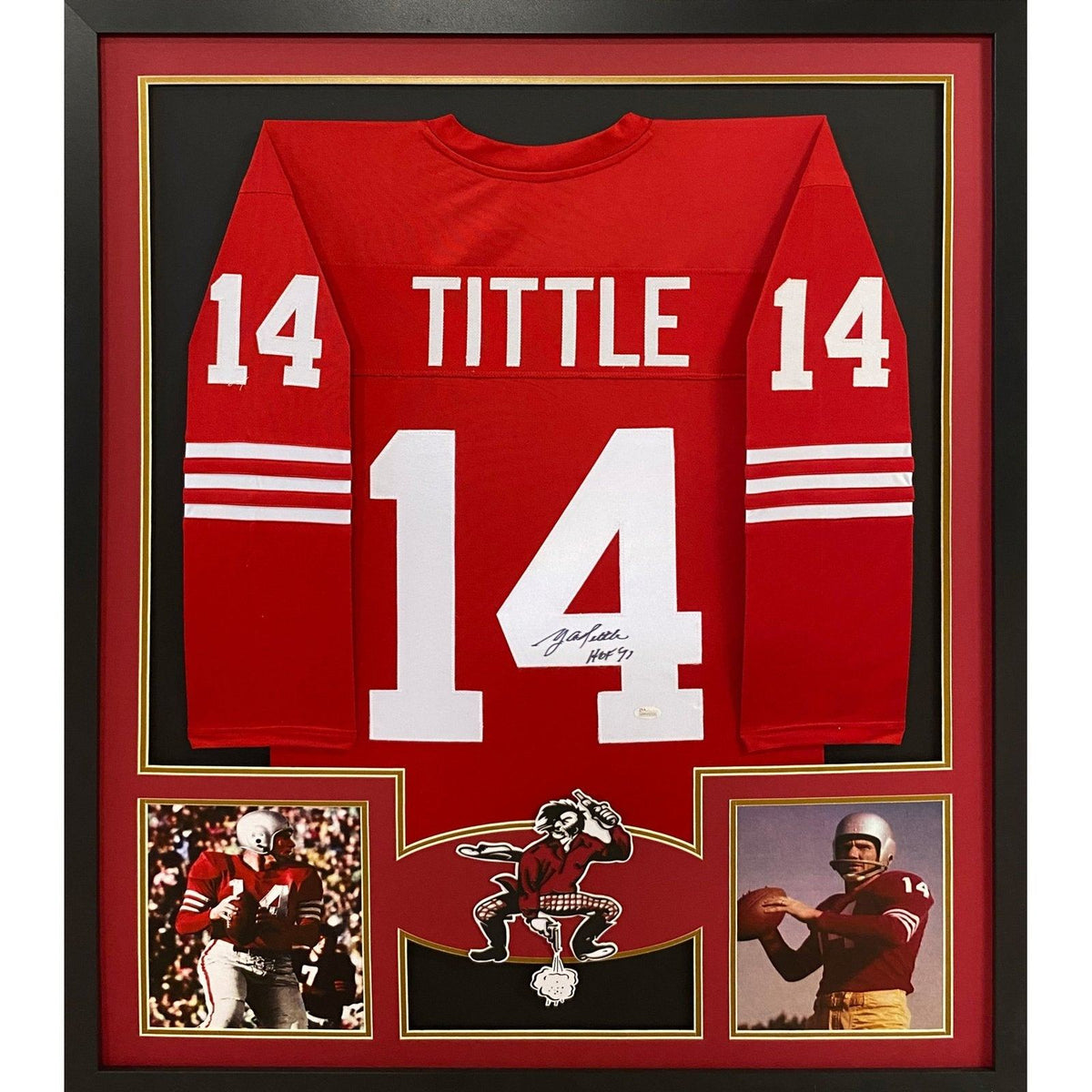 Y.A. Tittle Framed Signed San Francisco 49ers Jersey JSA Autographed YA