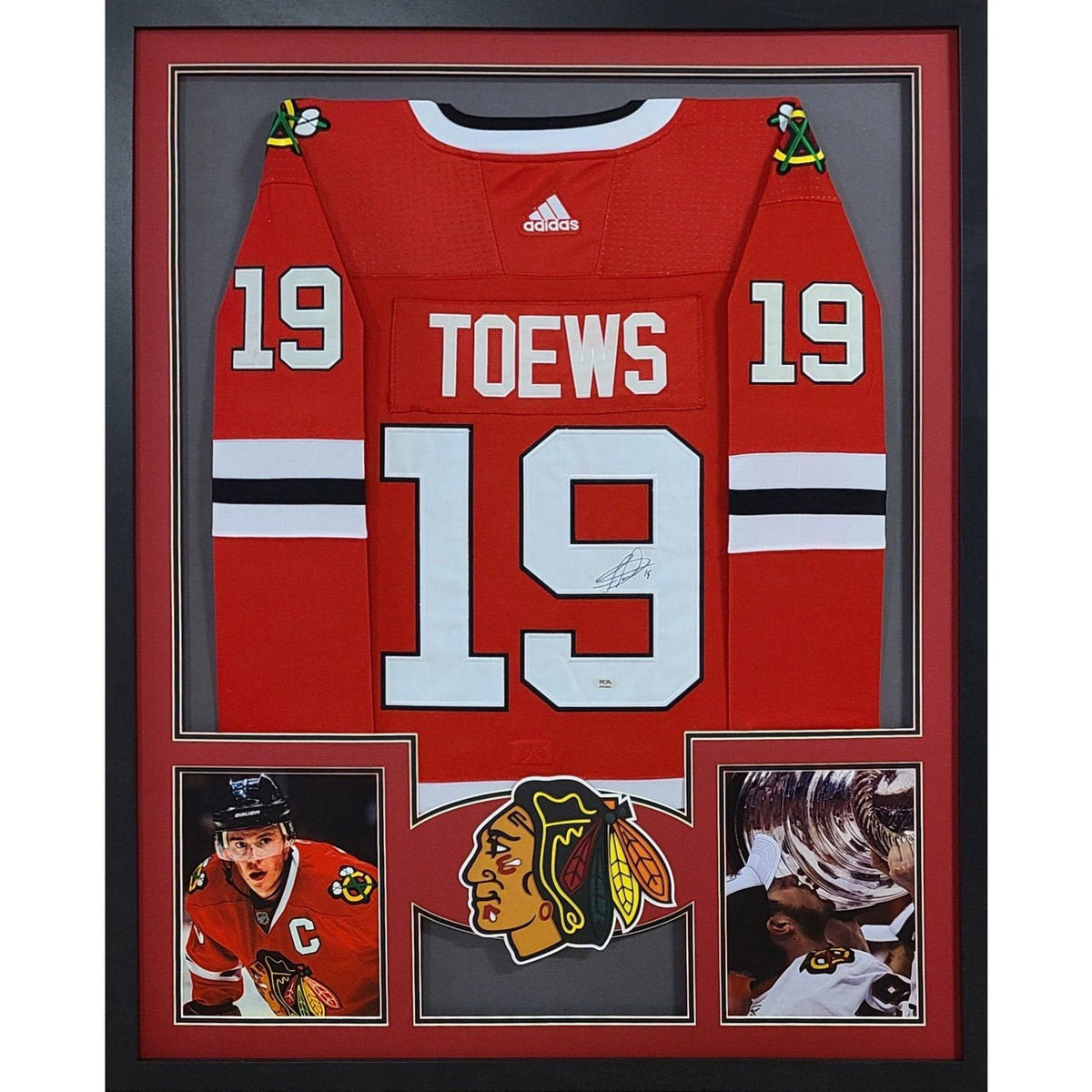 Jonathan Toews Framed Signed Chicago Blackhawks Jersey PSA/DNA Autographed