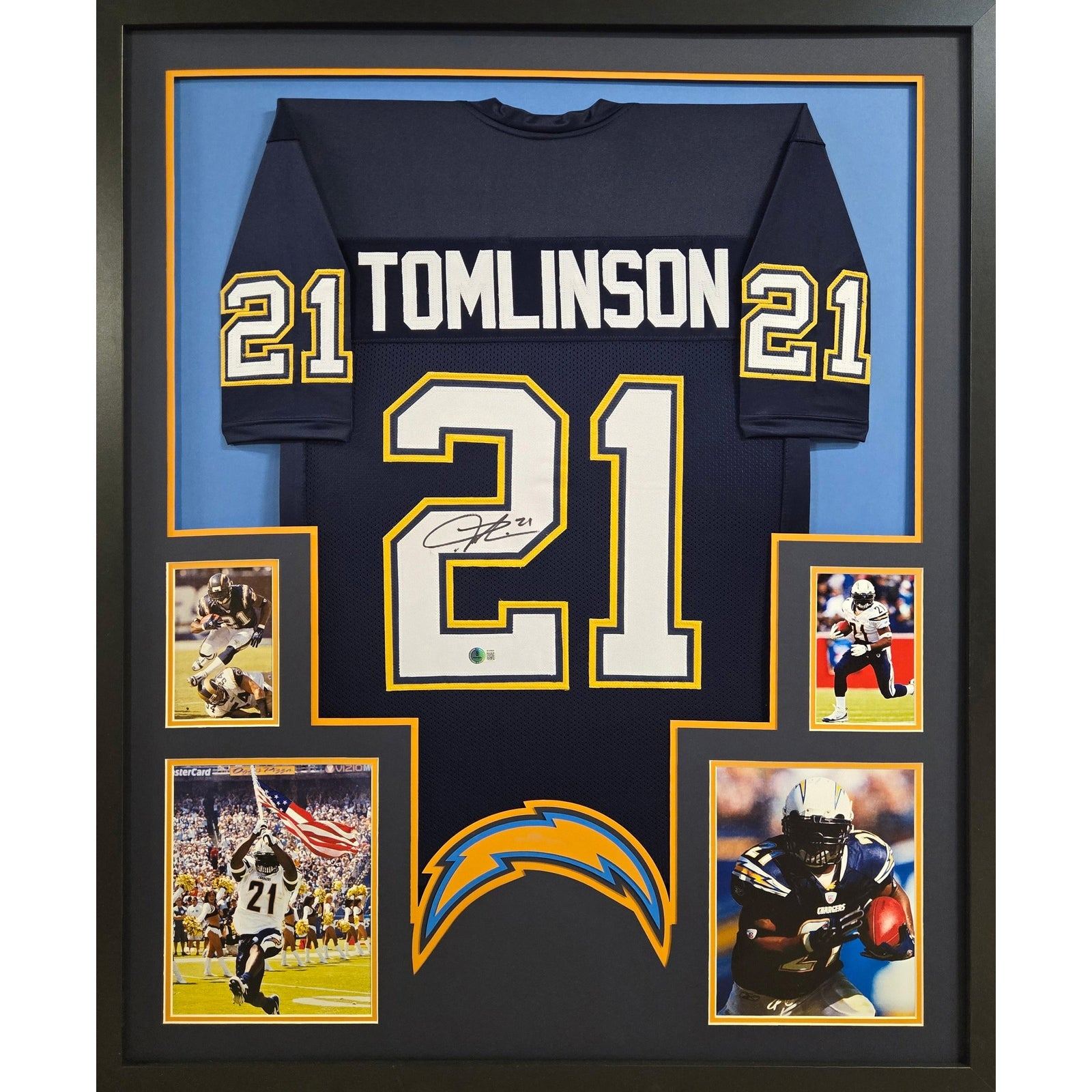 LaDainian Tomlinson Framed Jersey Beckett Autographed Signed Chargers BB