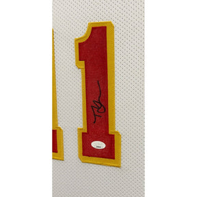 Trae Young Framed Signed Atlanta Hawks White Jersey JSA Autographed