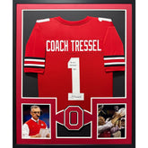 Jim Tressel Framed Signed Jersey Beckett Autographed Ohio State OSU