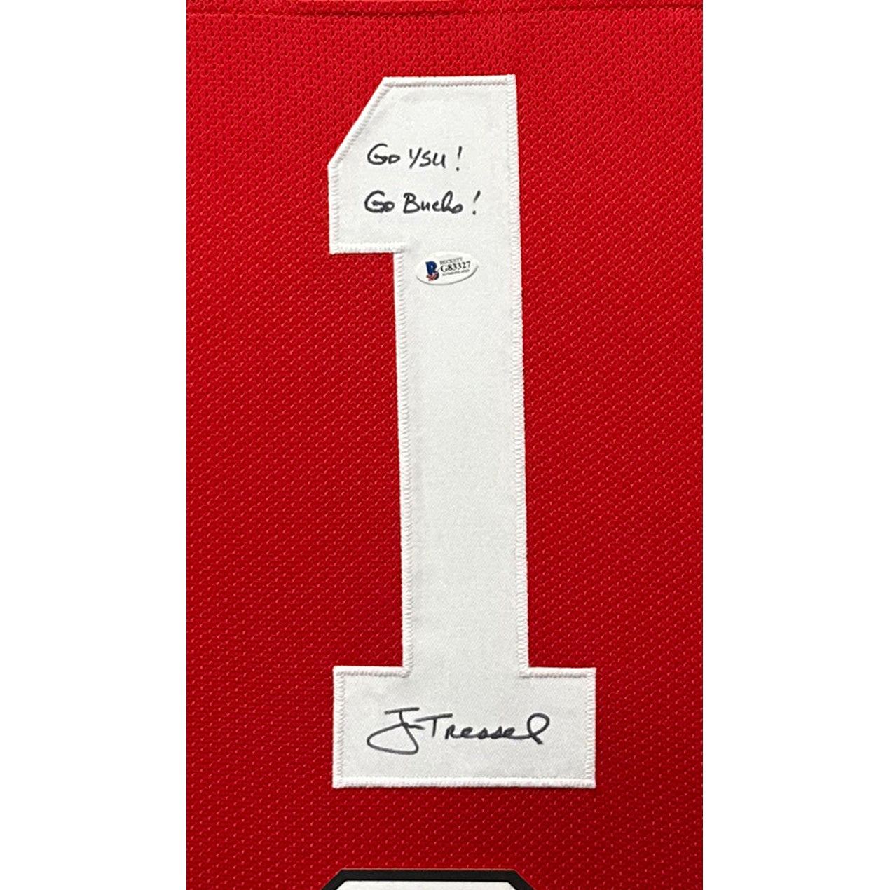 Jim Tressel Framed Signed Jersey Beckett Autographed Ohio State OSU