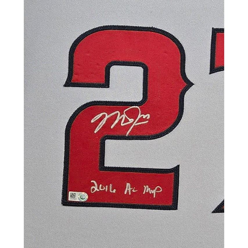 Mike Trout Framed Signed Grey Jersey MLB COA Autographed Los Angeles Angels